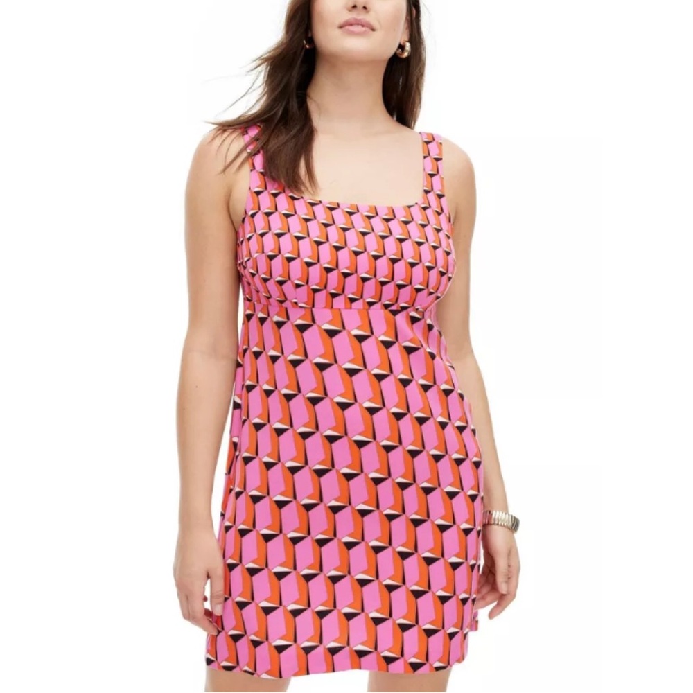 Diane Von Furstenberg x Target Pink Geometric Print 90’s Retro Dress Vibrant 2